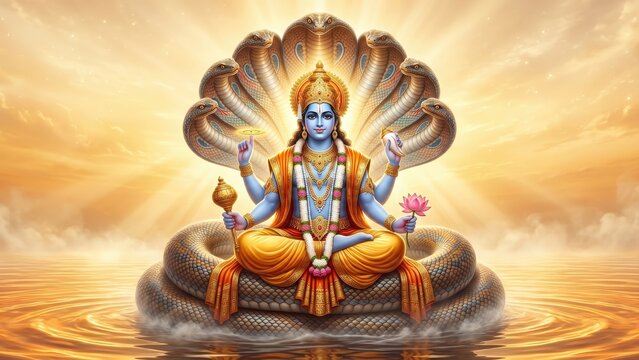 Sacred Divine Glow Of Lord Vishnu