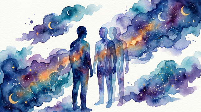 Spiritual Deja Vu Timeline Shift Silhouette Seeing Multiple Versions Symbolizing Repeating Reality And Mystery JPG