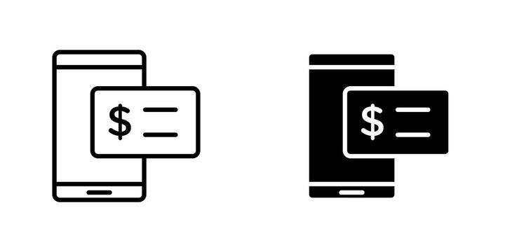 Mobile banking icons for app and websites.