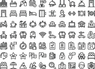 Fototapeta premium Travel Navigation & Tourism App Icons
