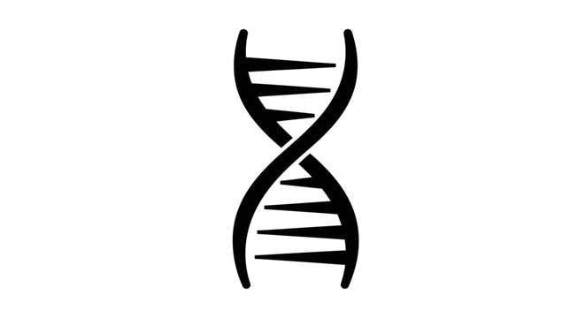 DNA Double Helix Molecular Structure Icon.