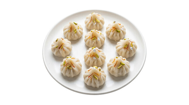 Traditional indian sweet modak for ganesh chaturthi festival isolated on transparent background