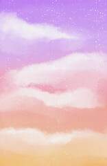 Obraz premium watercolor purple pink sky background