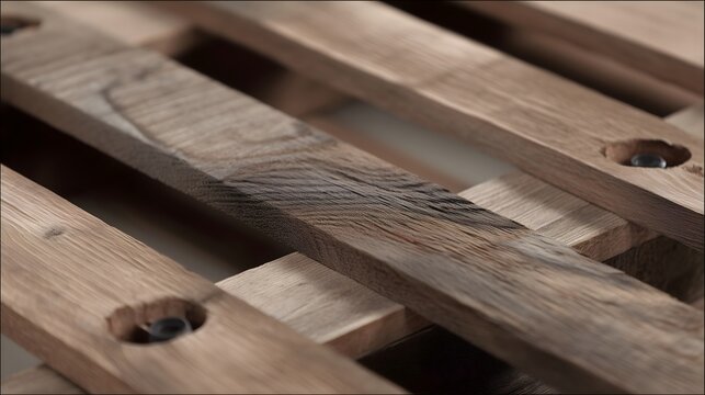 Heavy duty nailed joints in weathered wood grain focusing on structural durability
