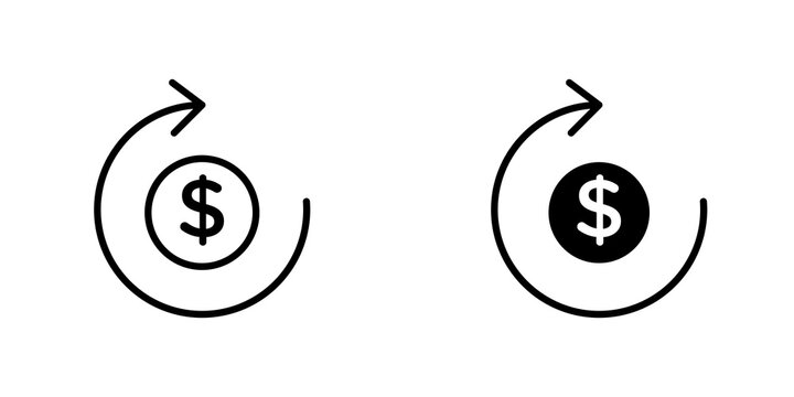 Refund icons for app and websites.
