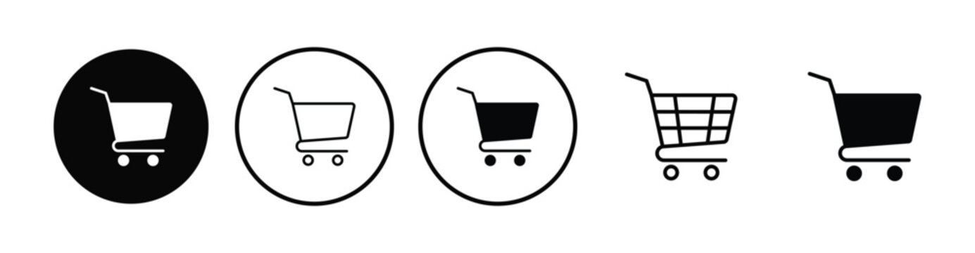 Shopping cart icon set. empty shopping cart symbol, shop and sale, vector illustration. eps 10