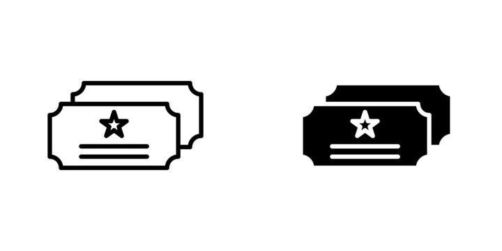 Ticket stub icons for app and websites.