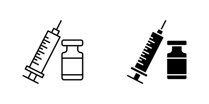 Vaccine vial icons for app and websites.