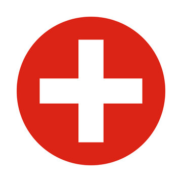Flag of Switzerland. Vector Round Icon Flag Swiss Confederation