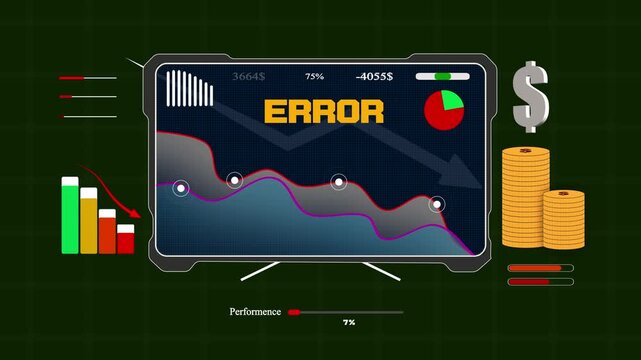Operational error data shown on an electronic display to visualize corporate system defects and revenue leaks
