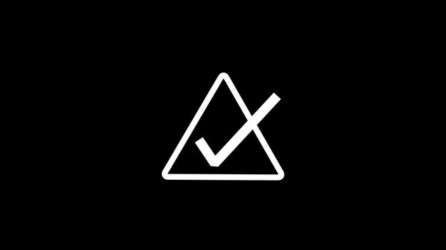 Triangle checkmark icons progression on black background