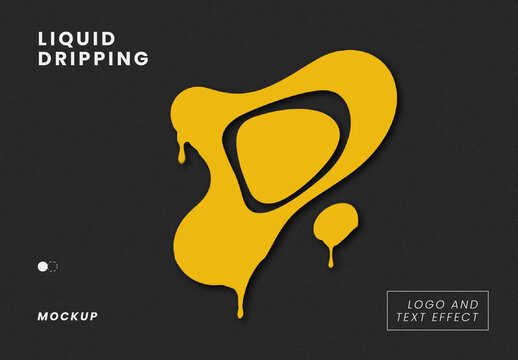 Liquid Dripping Logo And Text Effect Mockup