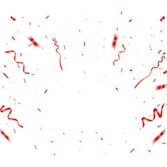 Elegant party background featuring shiny red confetti pieces and decorative curled ribbons framing an empty center area for text or design. Ideal for holiday advertisements, festive templates, event . © Ansar45