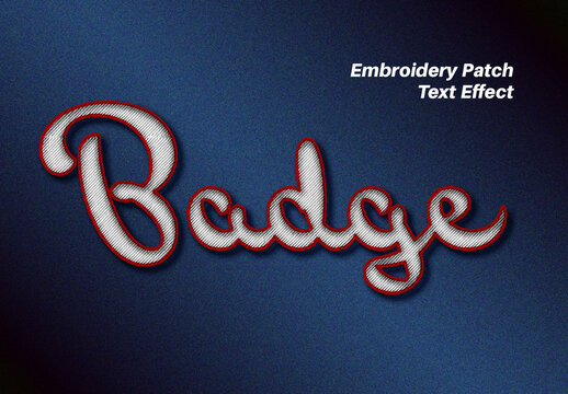 Embroidery Patch Text Effect