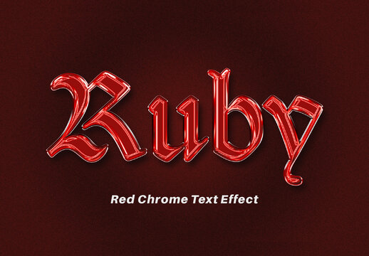 Red Chrome Text Effect