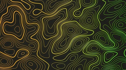 Obraz premium Abstract flowing organic lines in neon green and black high contrast pattern background