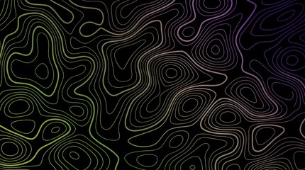 Fototapeta premium Abstract flowing organic lines in dark green gradient with smooth wave patterns and glossy texture