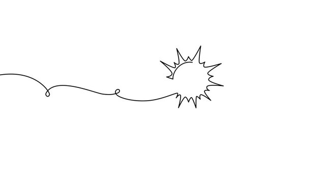 Continuous one line cloud sun art sky weather illustration outline. Sun cloud solar summer doodle graphic sketch energy linear stroke single vector icon sunny abstract park nature black ecosystem