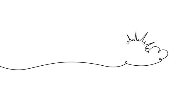 Continuous one line cloud sun art sky weather illustration outline. Sun cloud solar summer doodle graphic sketch energy linear stroke single vector icon sunny abstract park nature black ecosystem