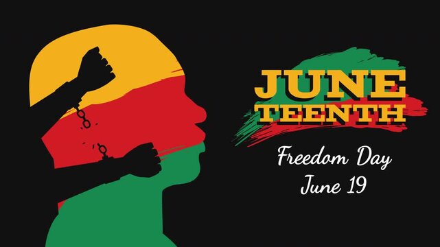 Juneteenth Freedom day banner animation motion graphics video