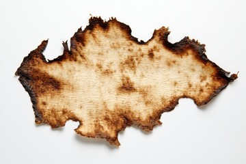 Obraz premium A charred, organic-shaped piece of wood with uneven, burnt edges