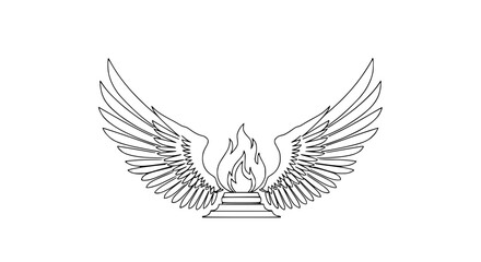 Fototapeta premium Winged Torch Emblem: Symbol of Freedom, Enlightenment, and Victory