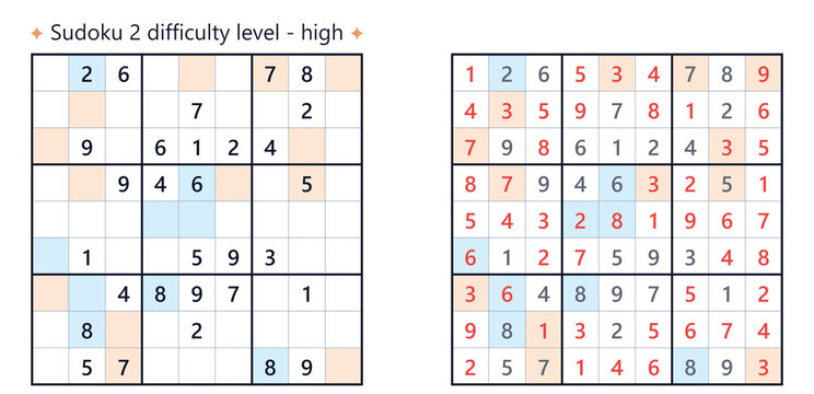 Sudoku logic game. Vector image on a white background