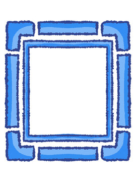Pink Geometric Square Frame Illustration with Bold Decorative Border