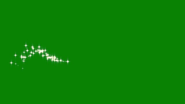 glitter line stars glowing fairy sparkle line burst,4k Magic glitter sparkle circling trail ,shining twinkle transition on green screen background.line shining comet trace with glare effect
