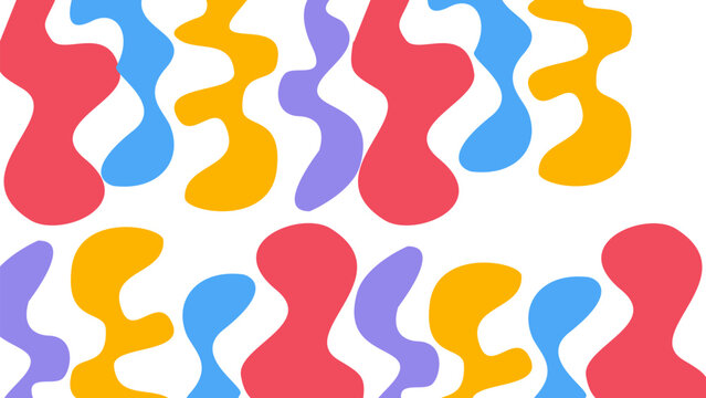 Fun colorful background. Creative minimalist style art pattern for children or trendy design with bright basic shapes. Simple and playful childish doodle backdrop set.