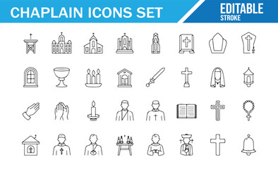 Fototapeta premium Editable Religion Icons Collection for Chaplain and Spiritual Care Design