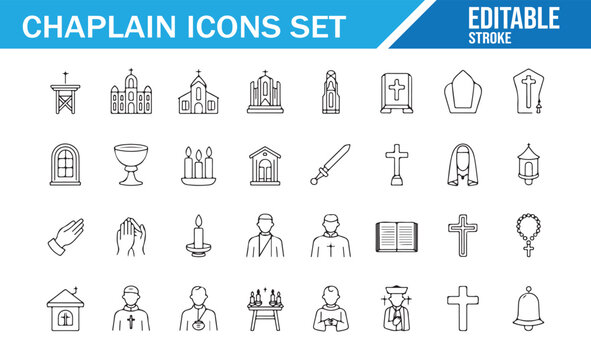 Editable Religion Icons Collection for Chaplain and Spiritual Care Design