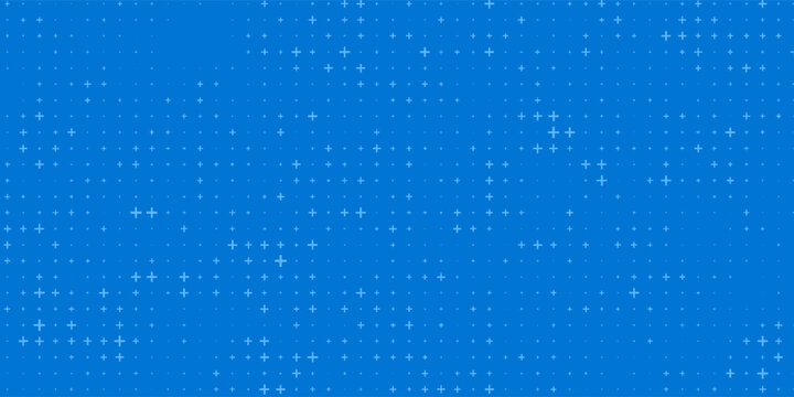 Blue Mathematical Plus Symbols Pattern. Math Design Elements Background. Medical Tech Background. Vector Illustration.