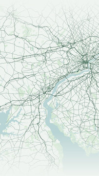 Modern minimalist vector map of Wilmington, Delaware, USA. High-quality scalable illustration of Wilmington city grid, Delaware River, Christina River, Brandywine Creek for posters and design.