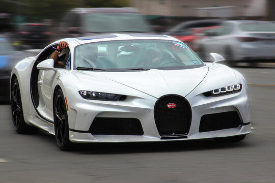 Bugatti Chiron Hypercar Speeding on Open Road