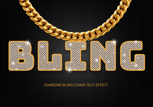 Diamond Bling Chain Text Effect