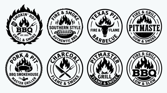 Black and white BBQ logos.