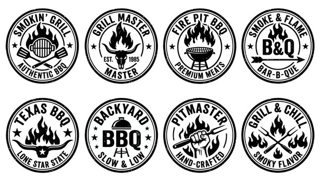 Grill and BBQ logo designs.