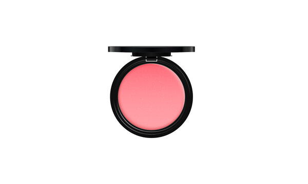 Open Makeup Compact Case with Pink Blush