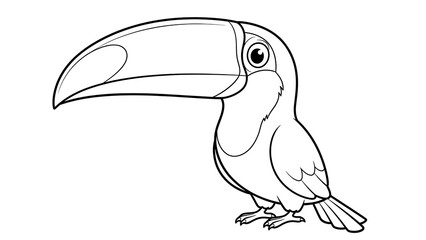 Fototapeta premium Outline of a cute toucan bird isolated on a transparent background