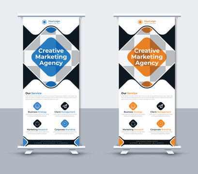Roll Up Banner Design for Marketing Agency with Modern Geometric Style