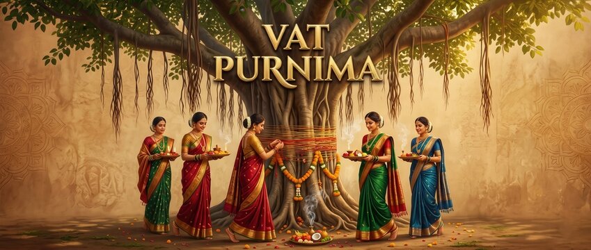 Luxurious Vat Purnima Devotional Poster Design
