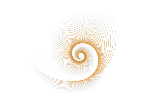 vector abstract orange circles lines wavy in round frame isolated on white background with empty space for text luxury style.