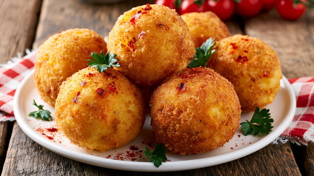 Potato croquettes on a plate