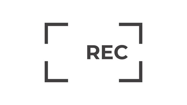 4K Camera Viewfinder Overlay with Blinking Red Record Icon