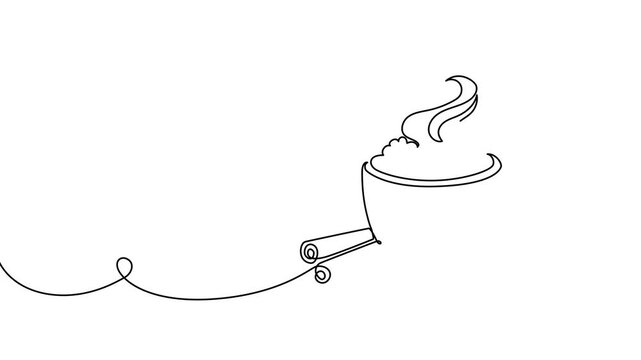 Continuous one line coffee vector design art illustration cup drawing isolated. Coffee cup art icon abstract hand graphic background cafe white black concept silhouette breakfast logo creative food