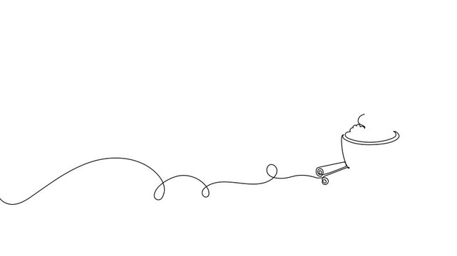 Continuous one line coffee vector design art illustration cup drawing isolated. Coffee cup art icon abstract hand graphic background cafe white black concept silhouette breakfast logo creative food