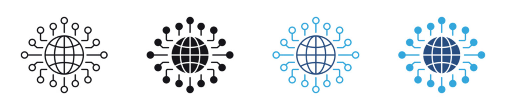 Digitalization Icon Set, Smart Technology, Digital Transformation and Online Connectivity concept icon, vector illustration.

