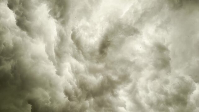 Dark Storm Clouds Gathering In Sky. Overcast Weather Before Rain. Cyclone 