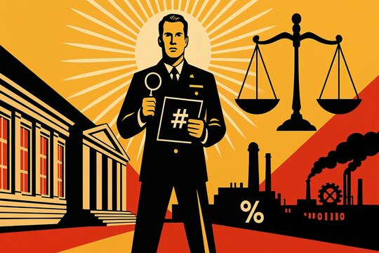 Justice Oversight Portrayed. Accountability And Regulation Illustrated Through Symbolic Courtroom Elements